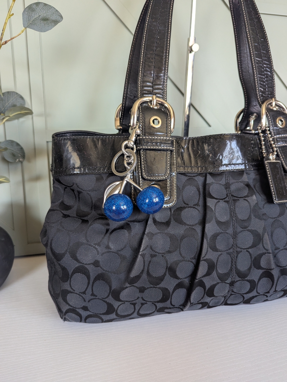 Y2K Coach Soho Pleated Signature Tote Bag - Gem